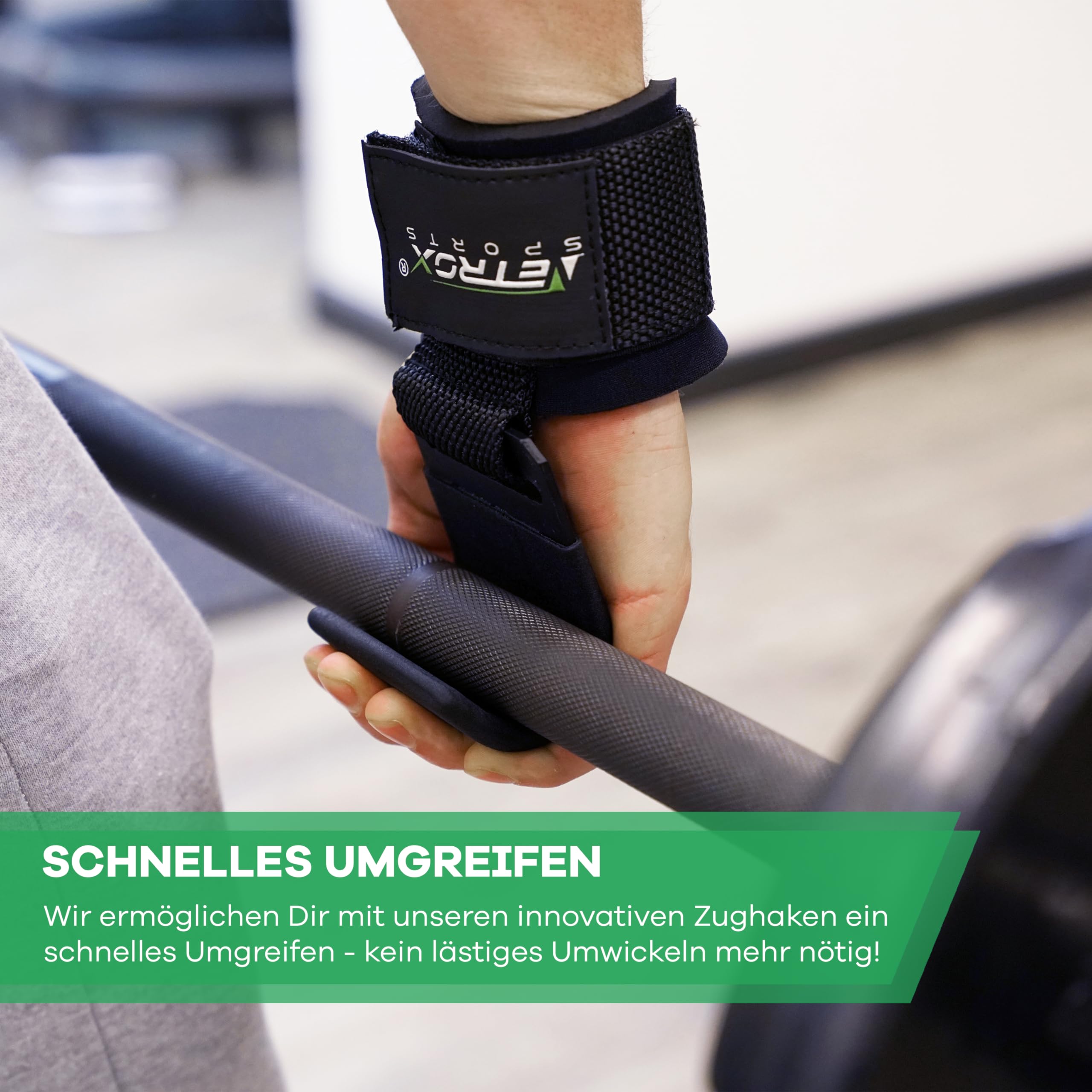 Netrox - Zughaken Zughilfen für Krafttraining - Metall Haken - schwere Gewichte - für Kreuzheben, Bodybuilding mit Handgelenkschutz - Fitness, Grip Zughilfe, Zughilfen Gym für Männer & Frauen