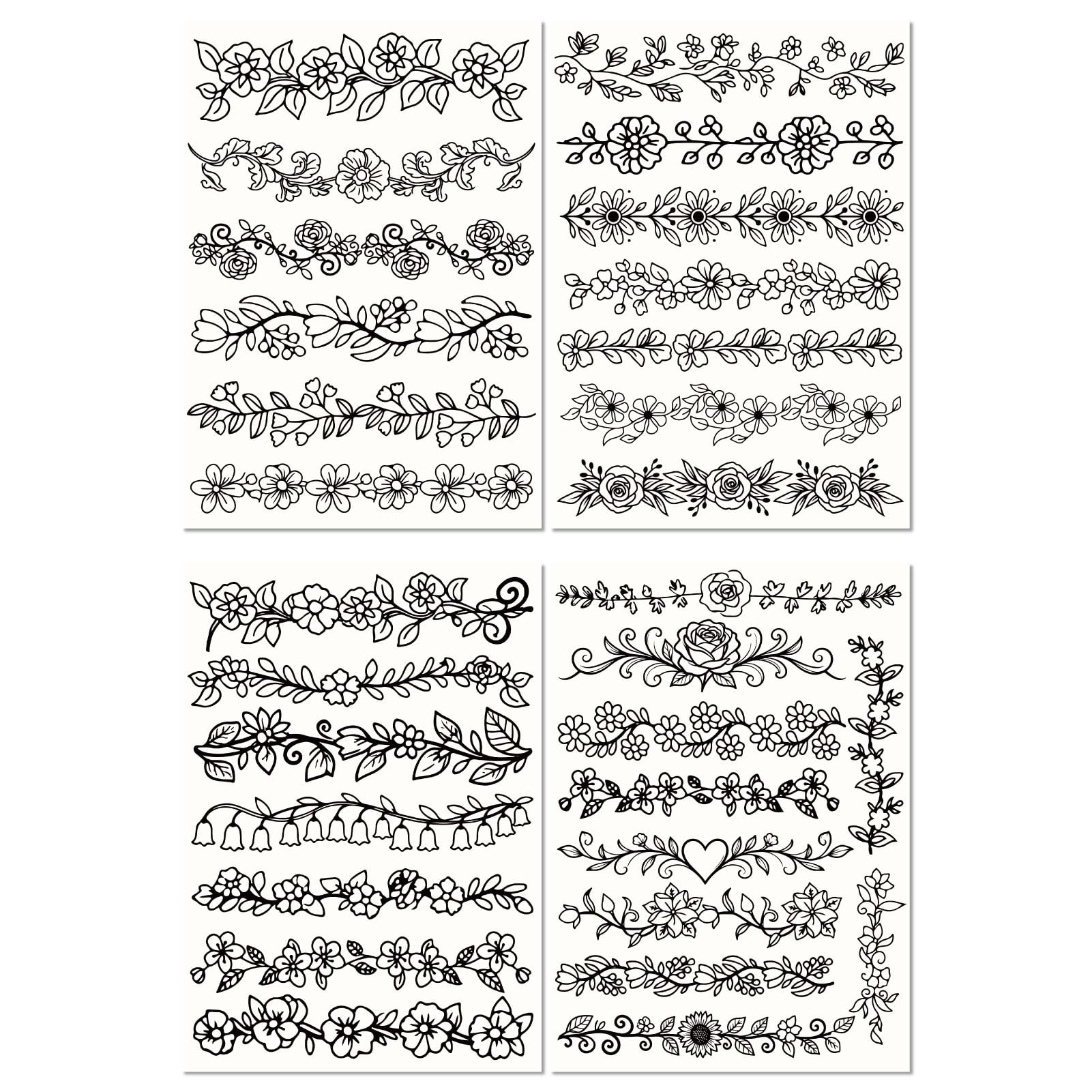 30 Pieces Embroidery Paper Flowers Floral Design Water Soluble Lace Ribbon Theme Embroidery Stick and Sticker Washable Transfer Paper for Beginners in Sewing