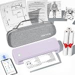 Gloryang Inkless Portable Printer for Travel, Wireless Thermal Printer Supports 8.5 x 11 Inch & A4 Size, Bluetooth Printer Includes Carry Case and 3 Rolls of Thermal Paper Kit, Blue