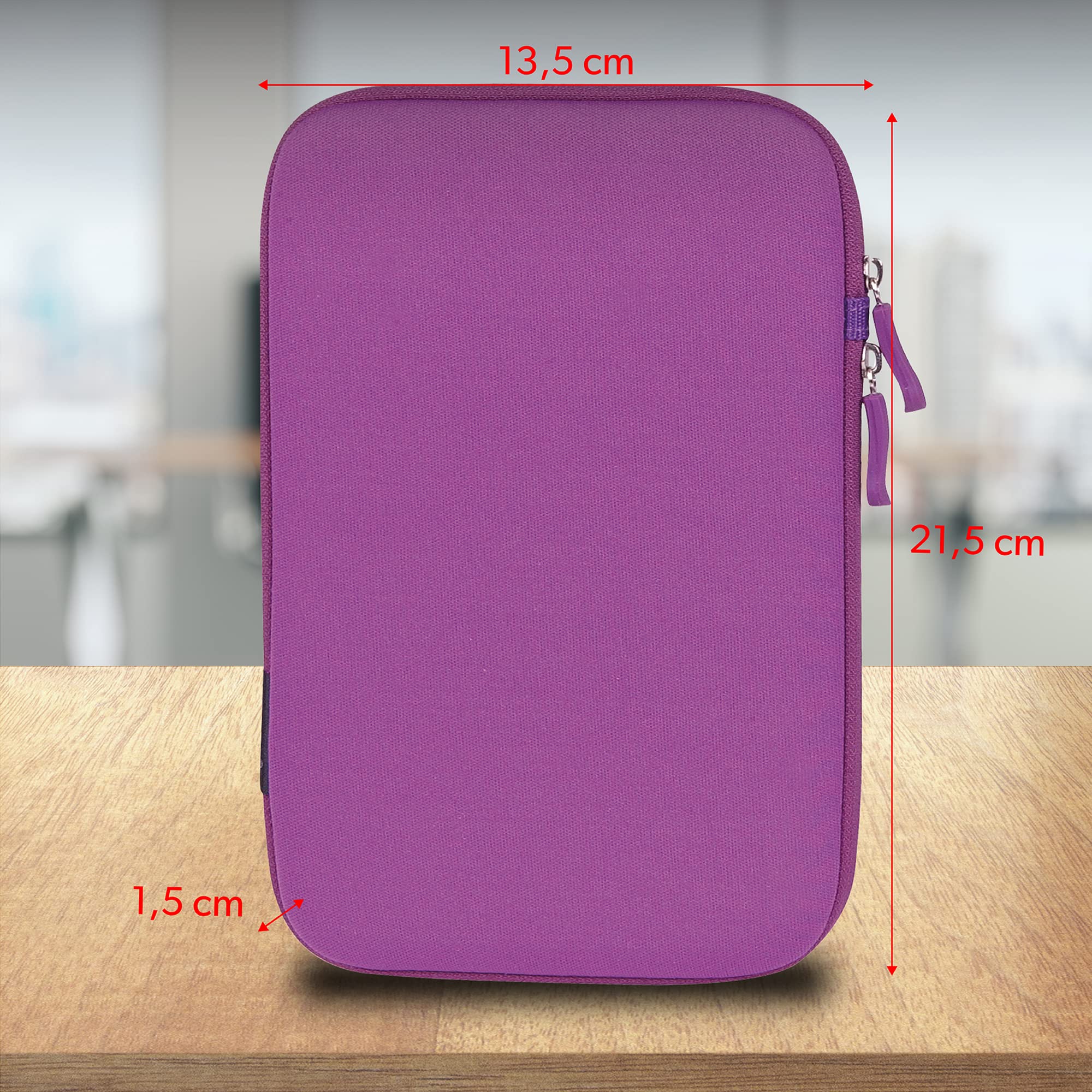 T'nB 7" Slim Sleeve: Copertina tablet in neoprene per tablet da 7" - Doppia apertura con zip - Viola
