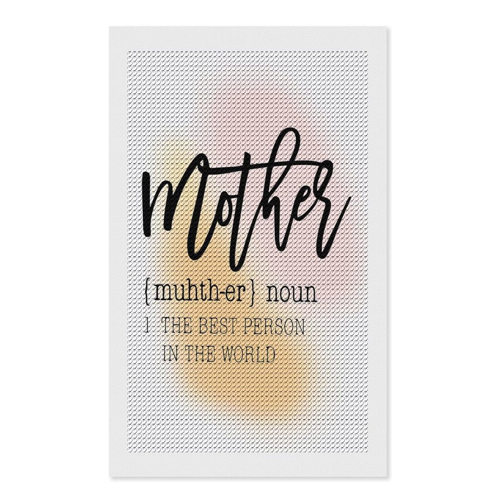 Junmoney Mother Definition Diamond Painting Canvas Set 12"x20", for Women, Mindful Craft Activity, Cosy Home Accent, Festive Craft Gift