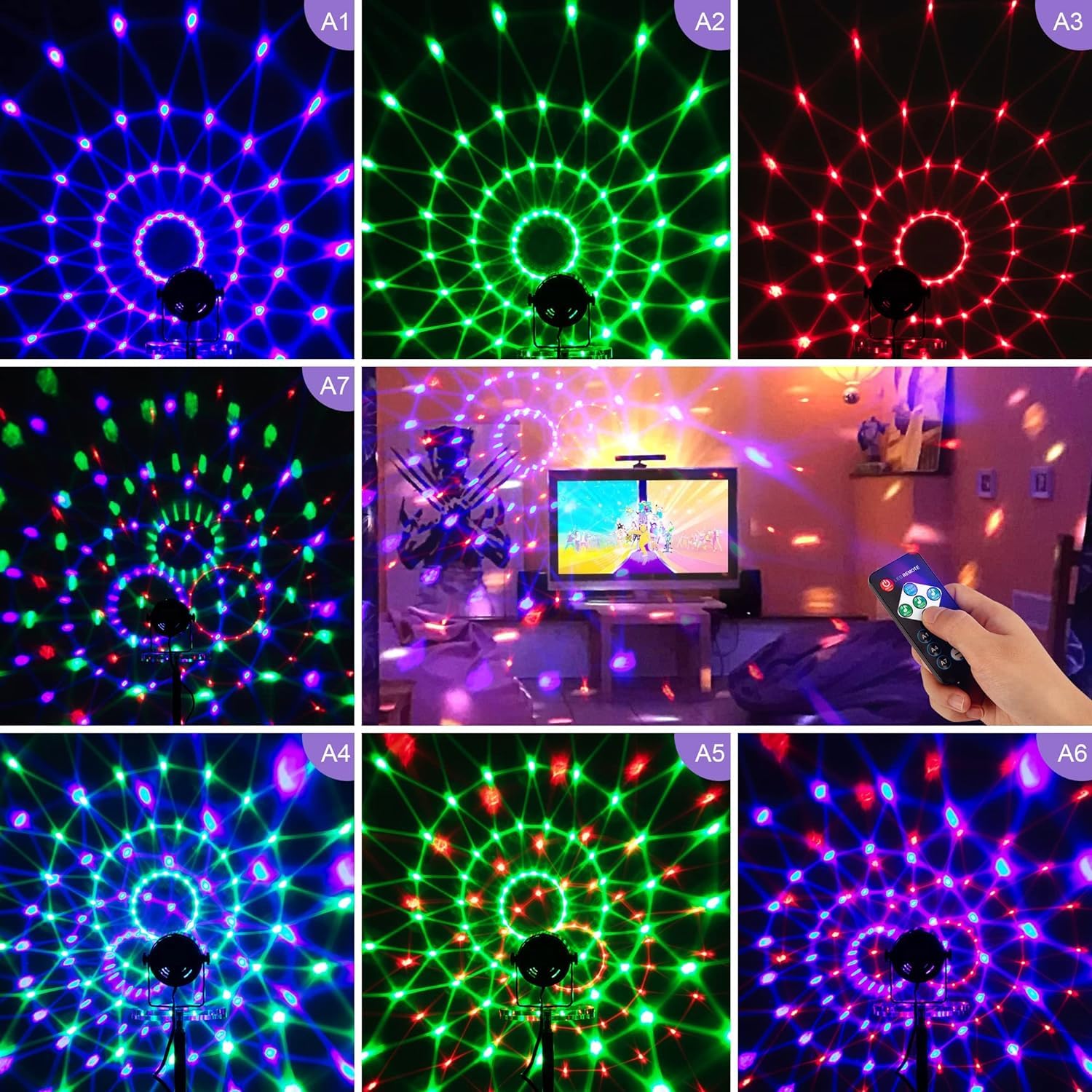 Litake Discobol, discolicht, nieuwste 6 W, feestverlichting, DJ... Litake Discobol, 6 W, partyverlichting, DJ, podiumverlichting, 7... Afbeeldingen Litake Discobol, discolamp, led (upgrade 6 W), partylicht, 7