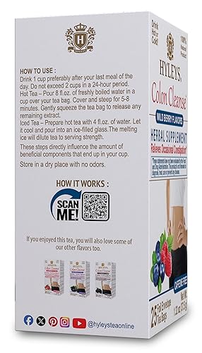 Miniatura 8 de HYLEYS - Té de mora para limpieza de colon y bienestar