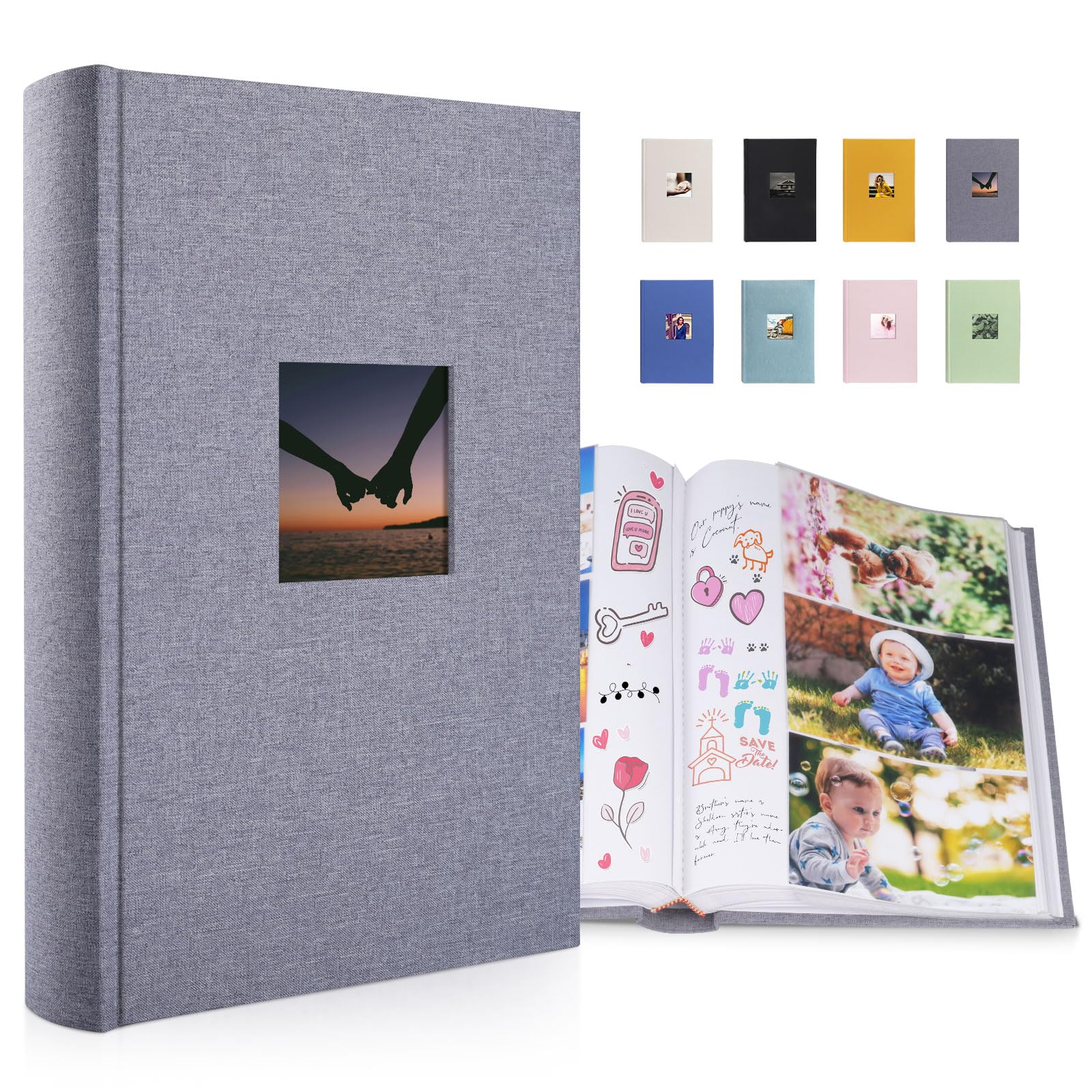 Amazon.com: 1DOT2 Luxury Fabric Photo Album 4x6 With Writing Space