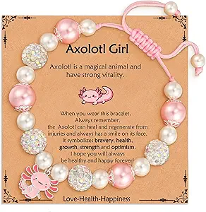 Axolotl/Horse Charm Bracelet Stuff Who Loved Horse/Axolotl Valentines Christmas Birthday Jewelry Gifts for Girls Kids Daughter