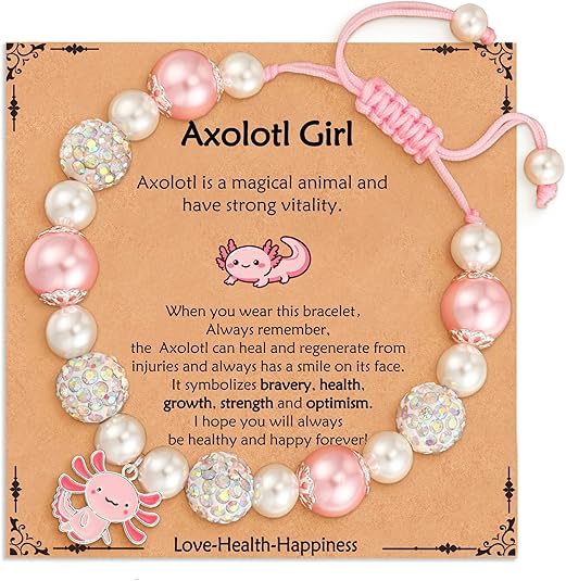 Axolotl/Horse Charm Bracelet Stuff Who Loved Horse/Axolotl Valentines Christmas Birthday Jewelry Gifts for Girls Kids Daughter