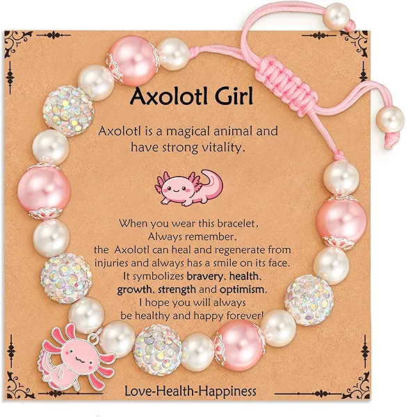 VULETO Axolotl/Horse Charm Bracelet Stuff Who Loved Horse/Axolotl Valentines Christmas Birthday Jewelry Gifts for Girls Kids Daughter