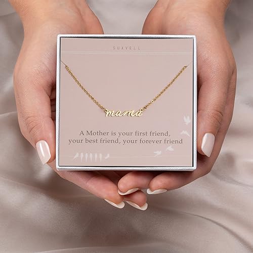 Miniatura 6 de Suavell Mama Necklace - Gold Dipped Momma Necklace for Women - Expecting Mom Gift - For New Mom or Mother to Be - Mama Gifts for Expecting Mothers -