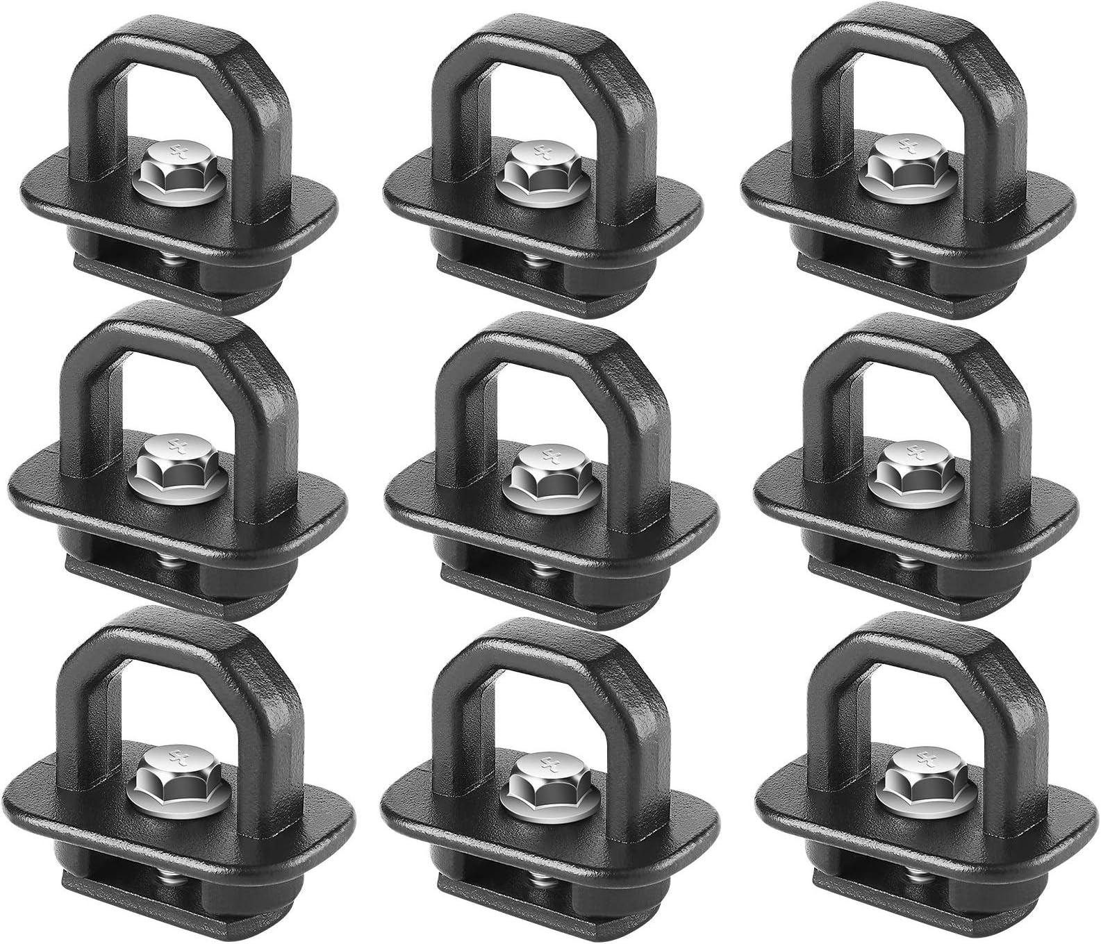 SUZCO 9 Points Truck Bed Stake Pockets Tie-Down Anchors Set Side Wall Cargo Anchor - 1,000 lbs Compatible with Ford F250, GMC Sierra/DENAL, Chevrolet Colorado, GMC Canyon