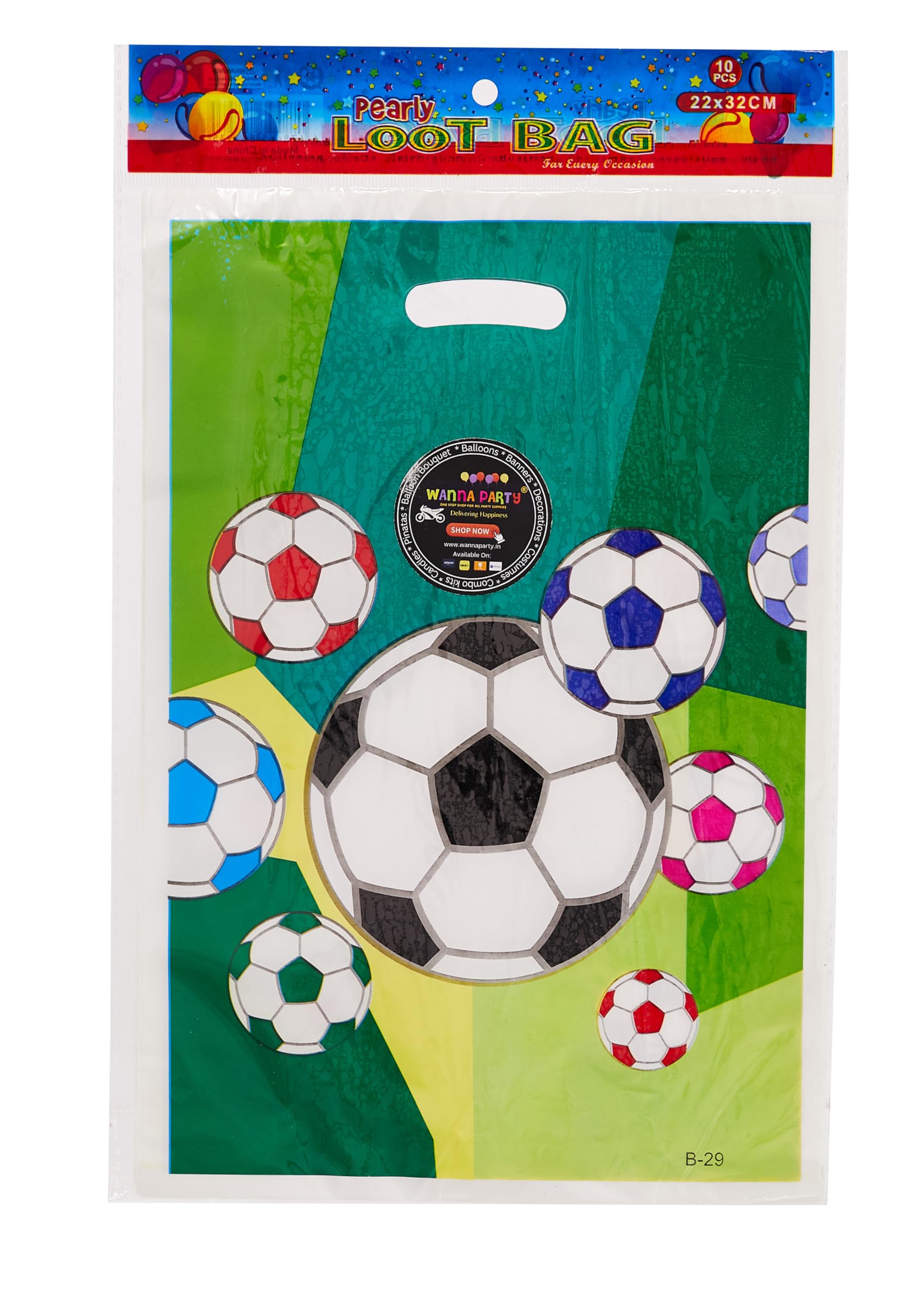 Wanna Party Soccer Football Theme Happy Birthday Favor Bags 10 pcs | Paper Goodie Bag Party Favor Treat Bags Snack Bags Print Gift Bags for Kids - 12" x 8"-picture-27
