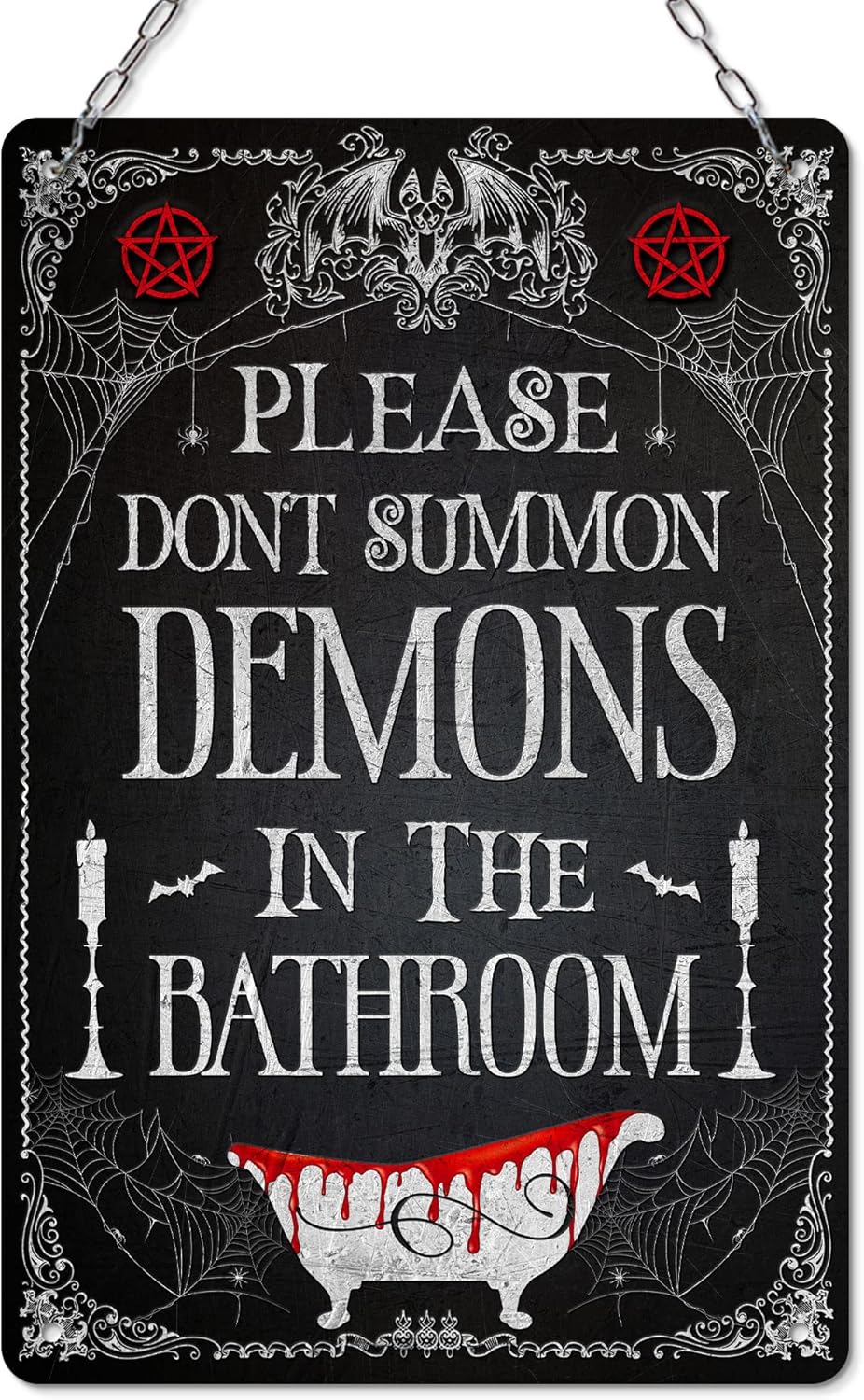 Amazon.com: N NAMESISS Bathroom Signs, Gothic Decor, Halloween Bathroom ...