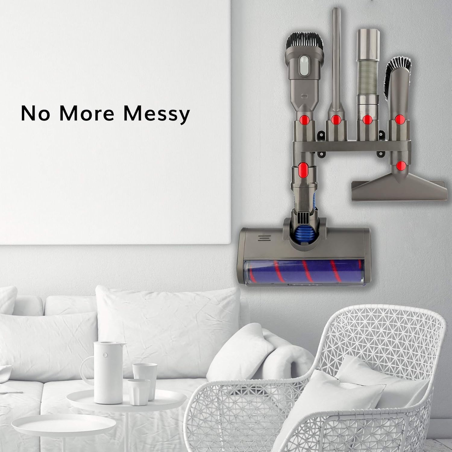 Fullclean Accessories Mount Holder for Dyson V15 V8 V7 V10 V11 Absolute Animal Trigger Motorhead Attachments With Expansion Screws Wall Mount Organizer for Dyson V8 V7 V10 V11 Tools
