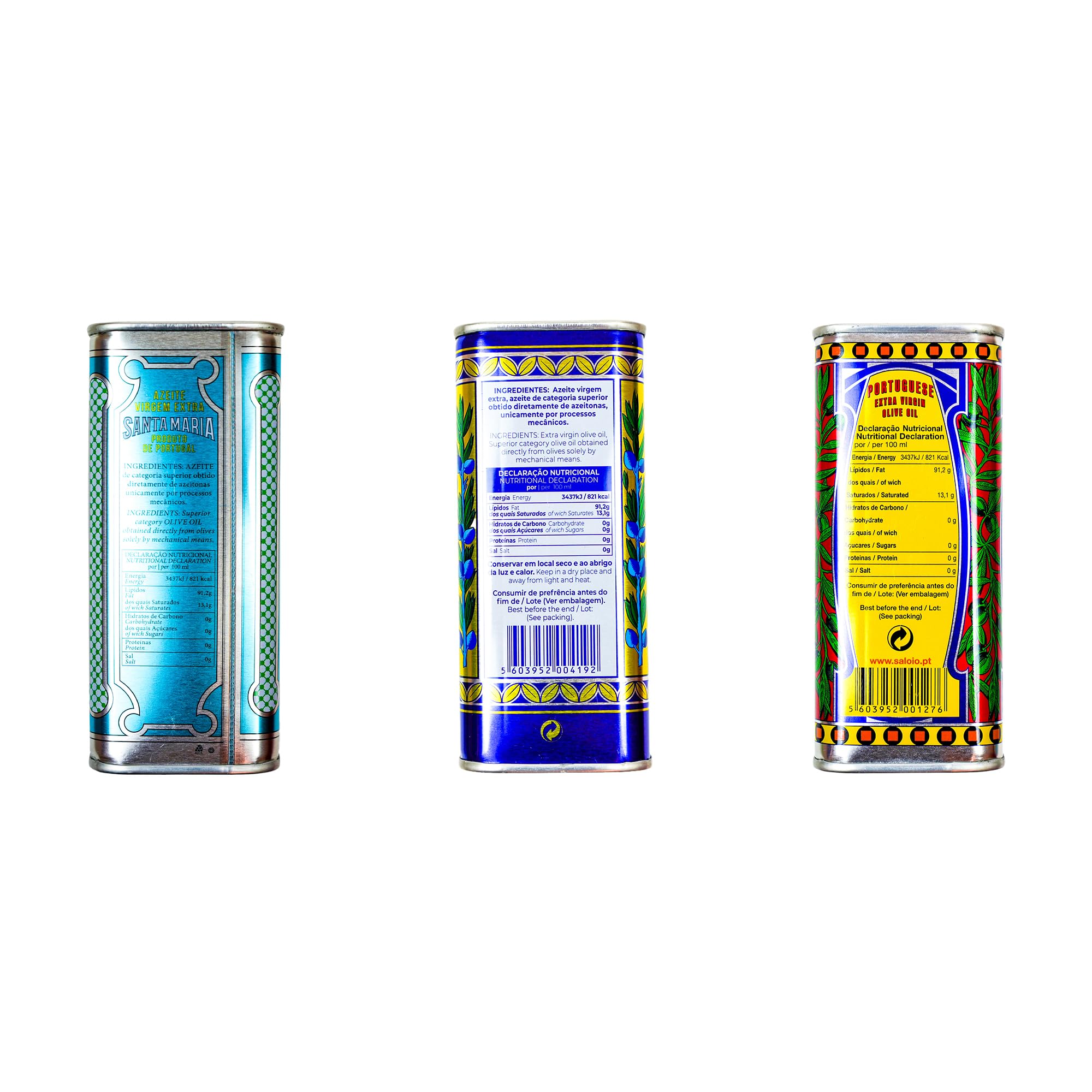 Feinkost Machado Olivenöl 6x 500ml (je 2x) – Probierset | Natives Olivenöl Extra aus Portugal (Triunfo, Santa Maria, Saloio) | Hochwertiges Olivenöl für Salate, Kochen, Braten & mediterrane Küche