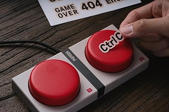 8Bitdo Retro Mechanical Keyboard, Bluetooth/2.4G/USB-C Hot Swappable Gaming Keyboard with 87 Keys, Dual Super Buttons and Super Stick for Windows and Android - ISO UK Layout - N Edition