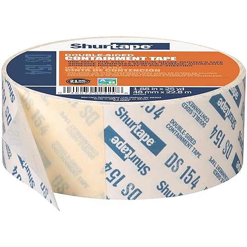 Shurtape DS 154 - Cinta de contención de doble cara, cinta de pintor y se adhiere a hojas de plástico, para pintar y remodelar, 1.890 in x 75.5 ft, disponible en Yaxa Colombia