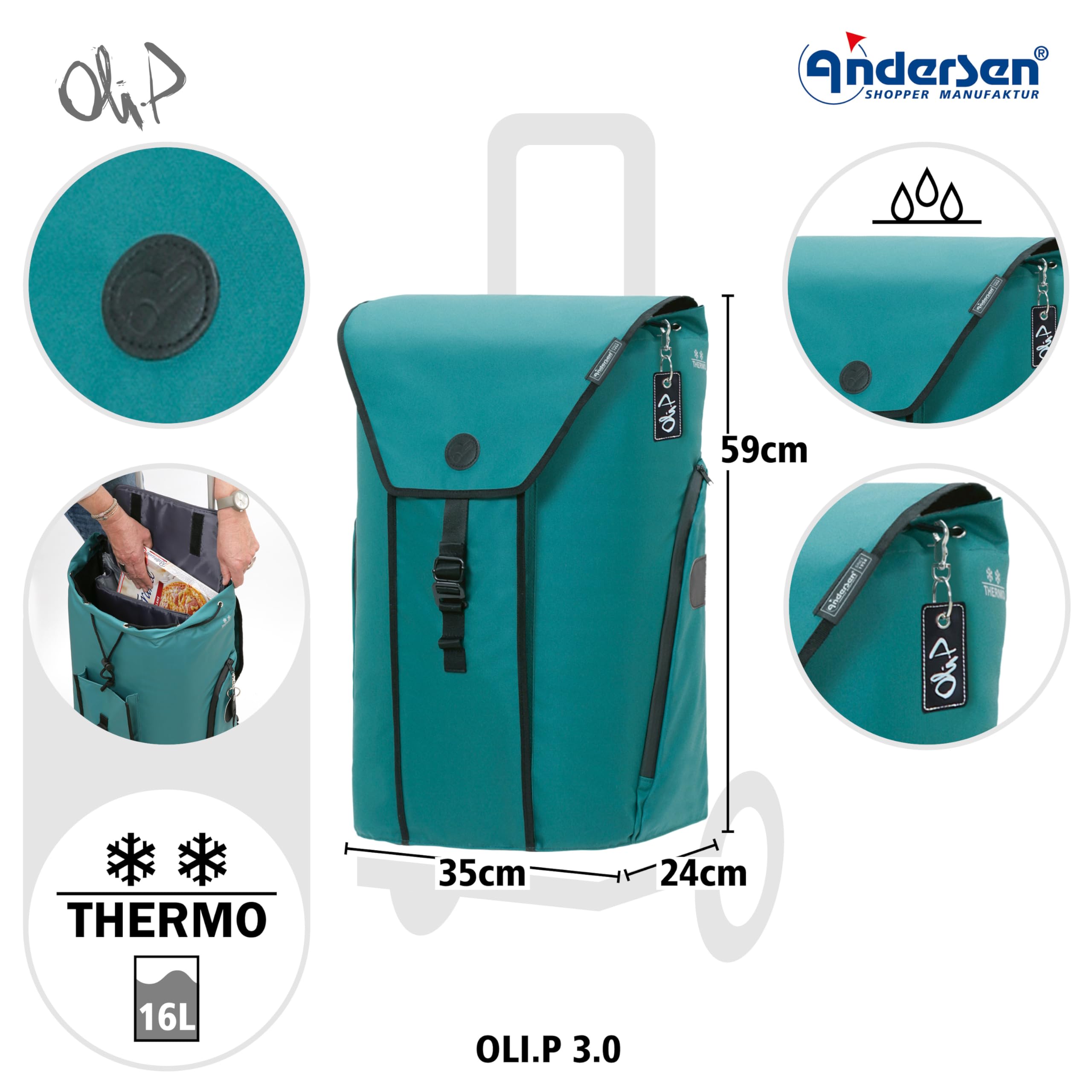 ANDERSEN Royal Shopper Oli.P 3.0 - Carro de la compra, color azul