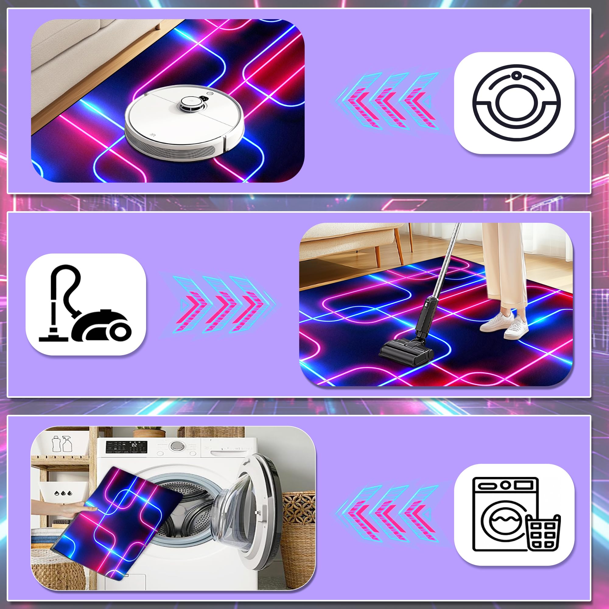 Tapis Chambre Ado Gamer Tapis Garçons Tapis Sol Gaming Deco Géométrique 110x150cm/43.31x59.06inch Tapis De Salon et Chambre Moderne Antidérapant Tapis de Sol Esports Tapis pour Zone de Jeu