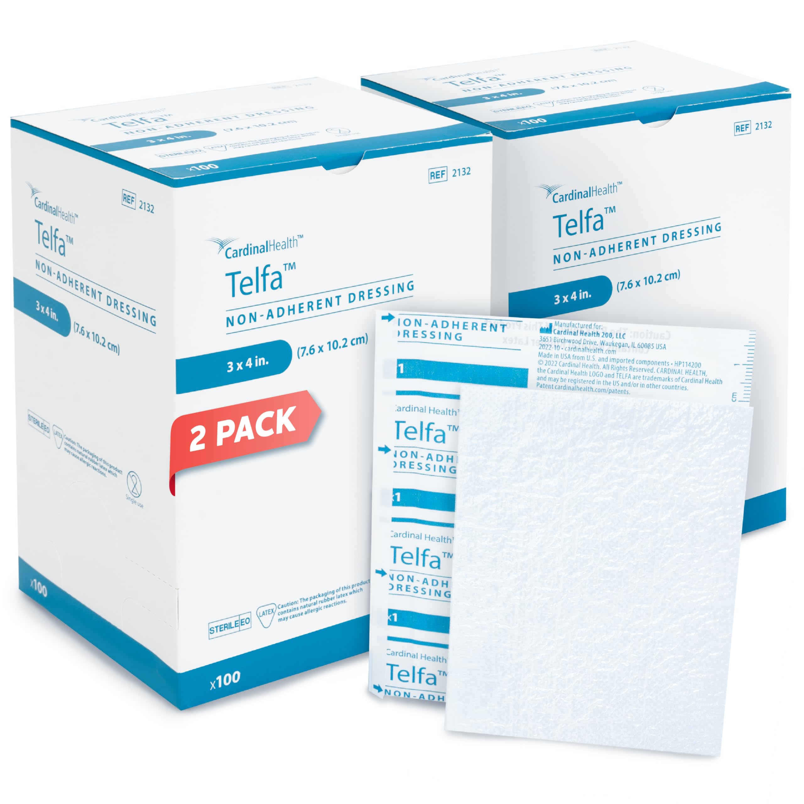 telfa wound dressing Ouchless Non-Adherent 3 X 4 in Sterile , 2132-, Carton of 100 The nonadherent surface protects the wound site without sticking Covidien Telfa Ouchless Adhesive Dressing