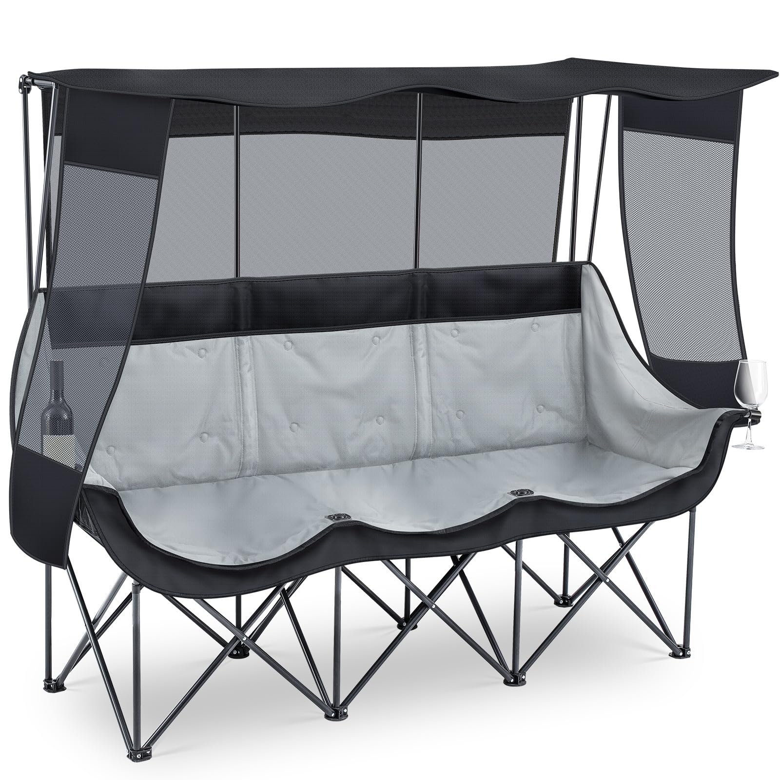 Amazon.com: Teenyyou Oversized 3 Person Camping Chair with Canopy