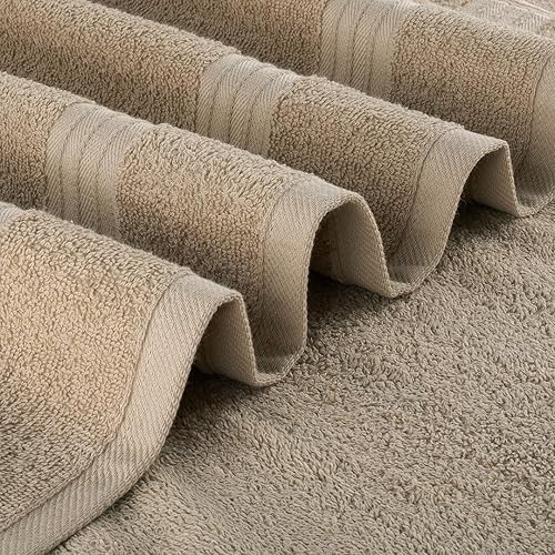 Miniatura 3 de Juego de toallas de 8 piezas, 100% algodón, súper suave y altamente absorbente, incluye 2 toallas de baño (27 x 54), 2 toallas de mano (16 x 28), 4