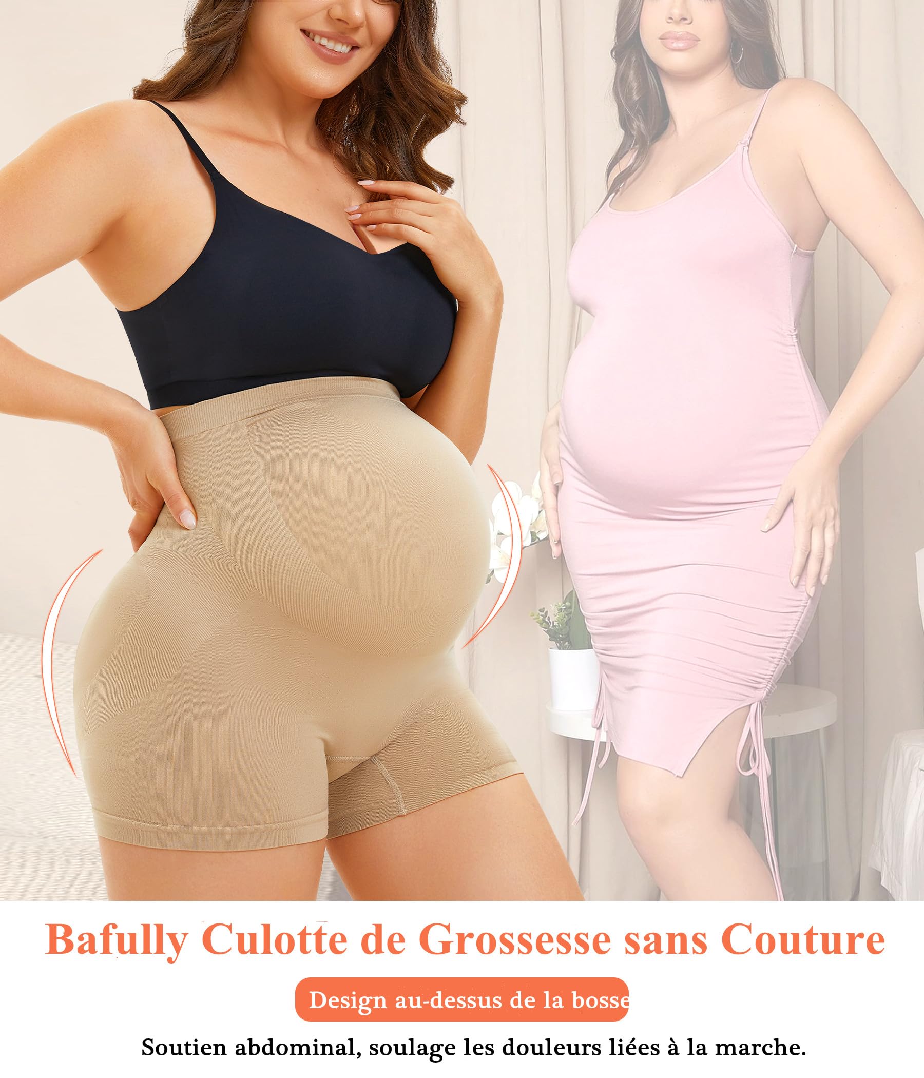 Bafully Culottes de maternité pour Femme Culotte de Grossesse sans Couture Culotte Gainante maternité sous vêtement Grossesse Extensibles et Respirants