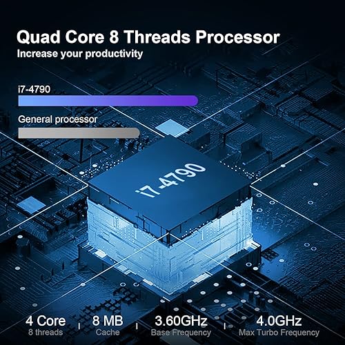 Miniatura 5 de Dell Tower Computers OptiPlex 7020 PC Desktop Tower, Intel Quad Core i7-4790 32GB Ram New 1TB SSD,2TB HDD,AC8260 Built-in WiFi Ready, Dual 4K