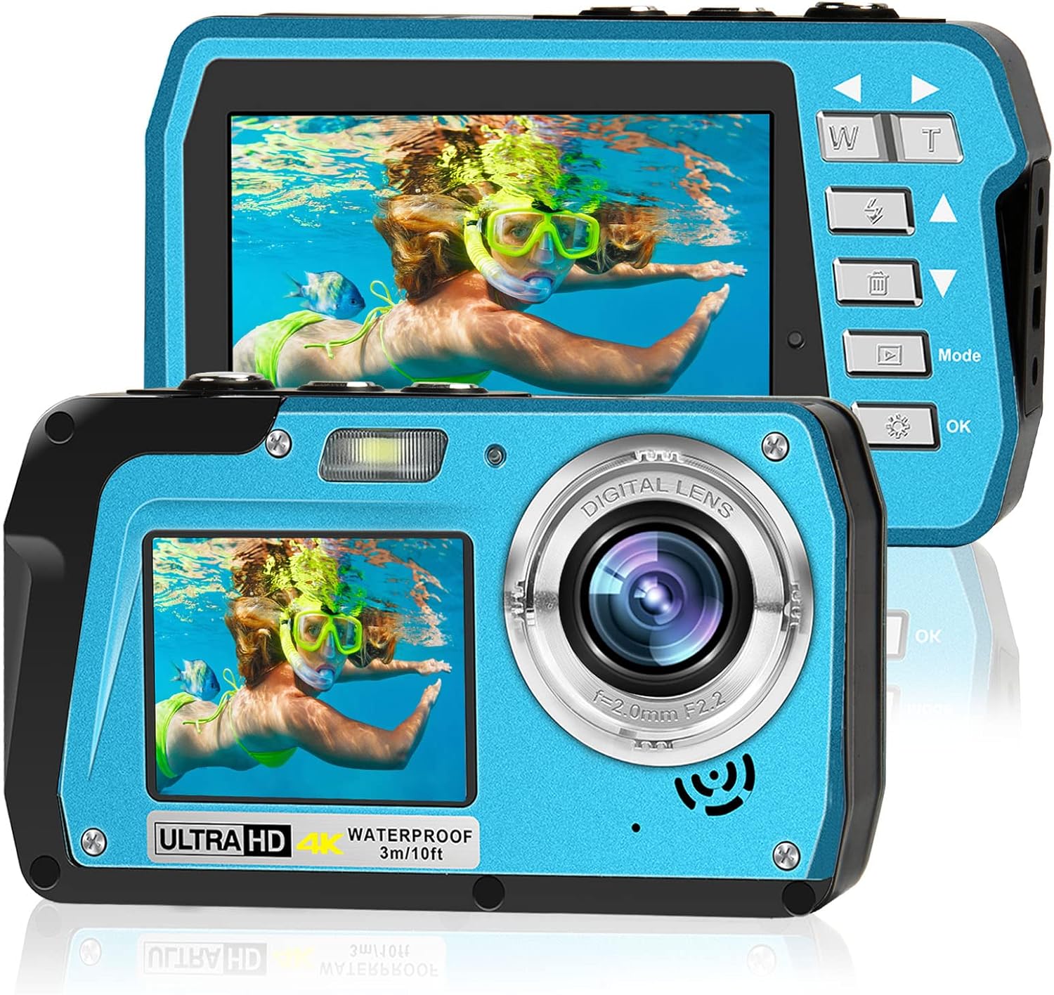 YISENCE 4K30FPS 56MP Waterproof Camera Underwater Cameras