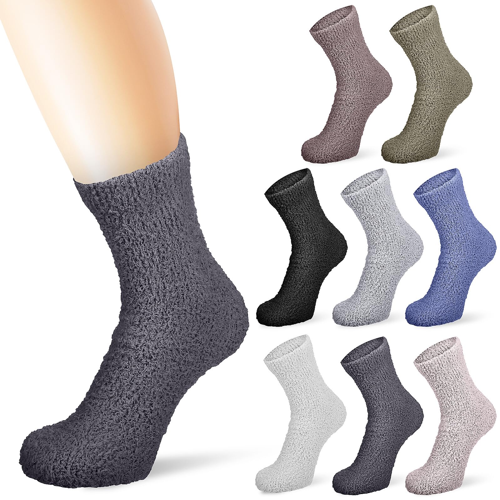 Calcetines térmicos para mujer Mikikit, el complemento esponjoso ideal para interior y exterior 8