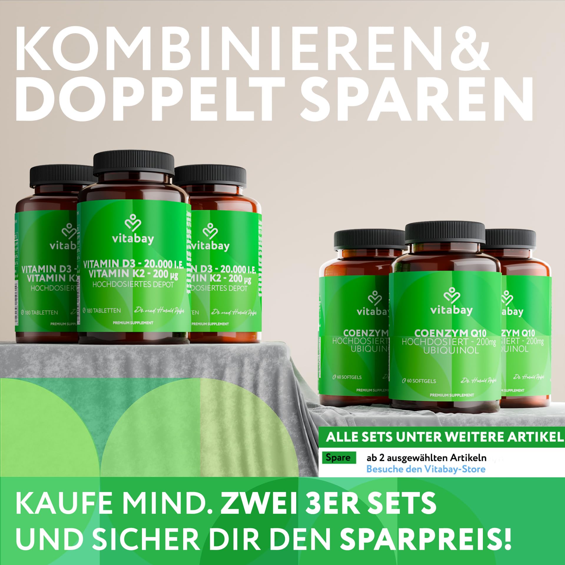 Vitabay Forskolin 400 mg hochdosiert – 180 vegane Kapseln – Coleus-forskohlii-Extrakt aus der Wurzel der indischen Buntnessel – vegan & laborgeprüft in Deutschland – 2er Bundle
