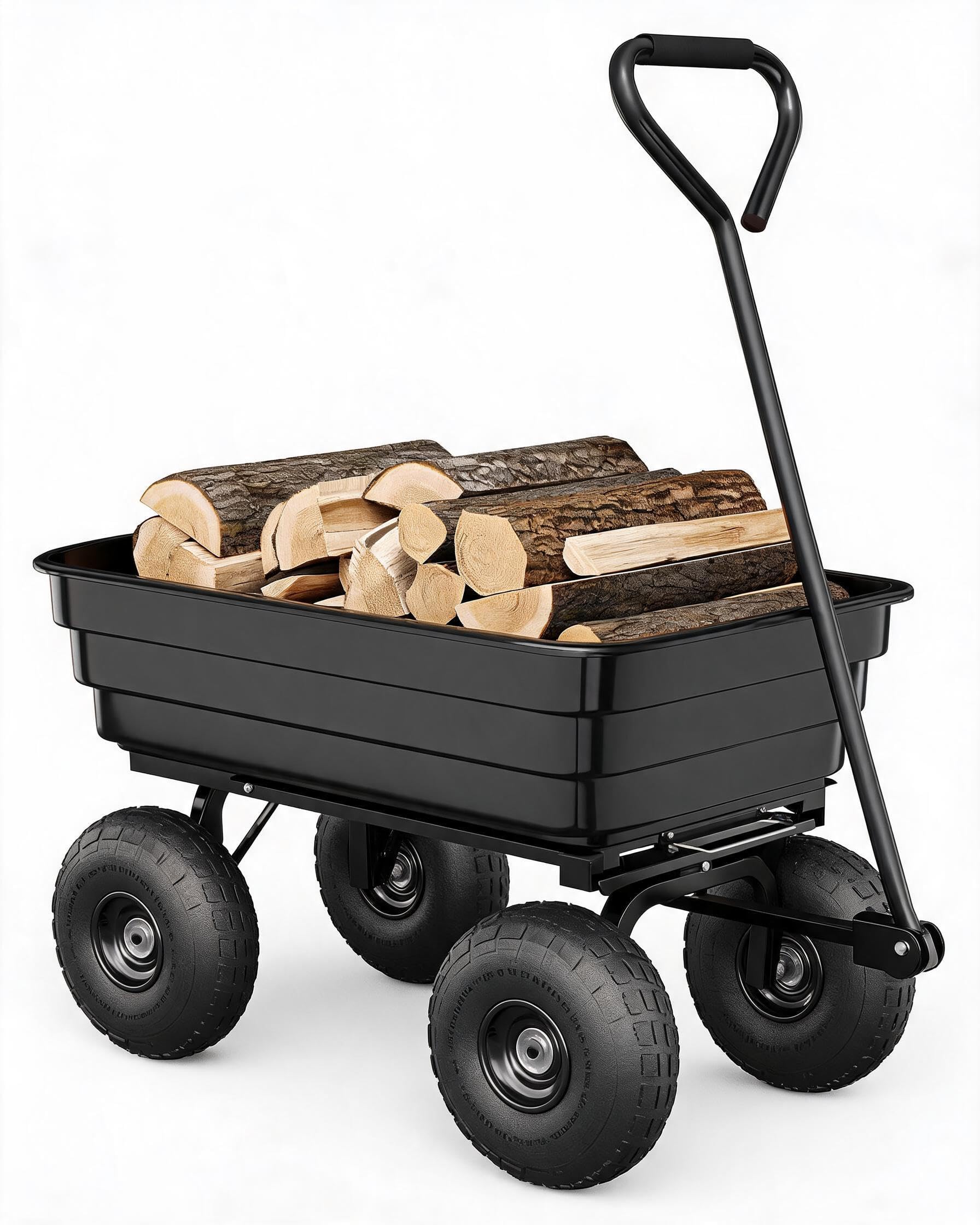 Garvee Carrello Da Giardino Ribaltabile HD 600lb 4cu ft 4 Ruote 10"