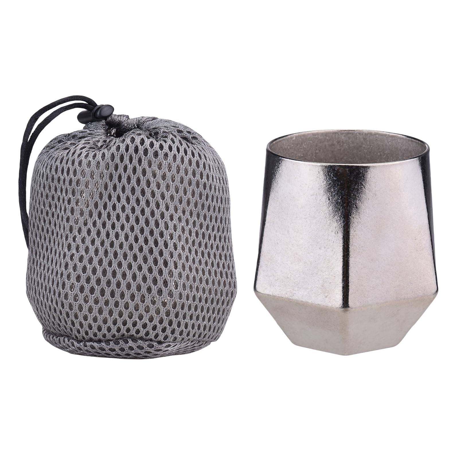 Tazza da caffè da Campeggio, Tazza Esagonale Leggera a Doppio Strato Isolata Sotto Vuoto da 240 Ml, Costruzione in Ti con Resilienza Agli Alcali per Viaggi di Campeggio all'aperto, (Fiore