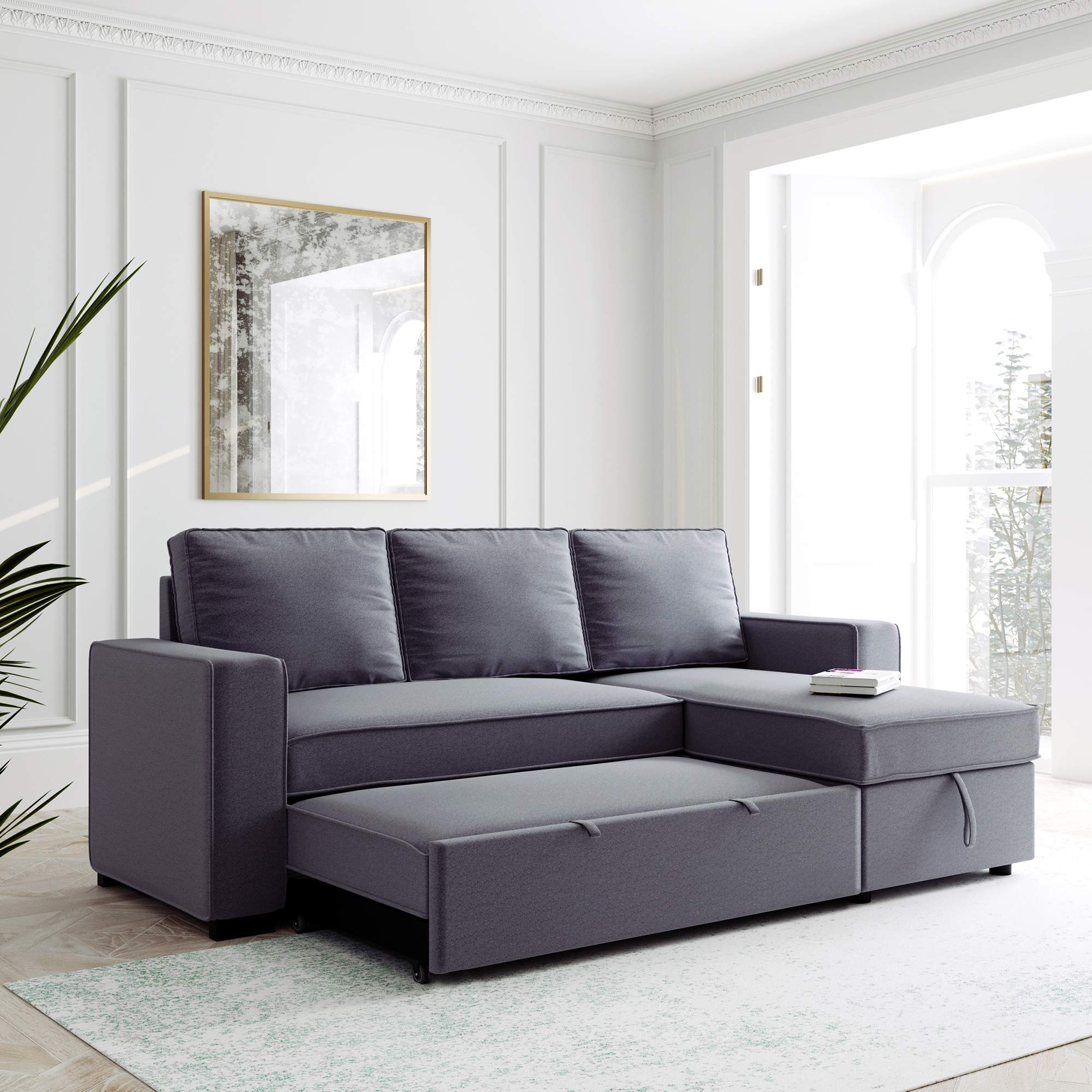 Yaheetech Modern Sectional LShaped Sofa Couch Bed w/Chaise, Reversible