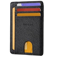 Hoewina Wallet for Men Credit Card Holder Slim Minimalist Wallet Front Pocket RFID Blocking Leather Thin Wallet for