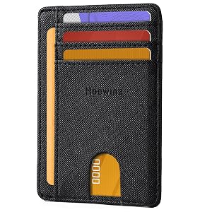 Hoewina Wallet for Men Credit Card Holder Slim Minimalist Wallet Front Pocket RFID Blocking Leather Thin Wallet for