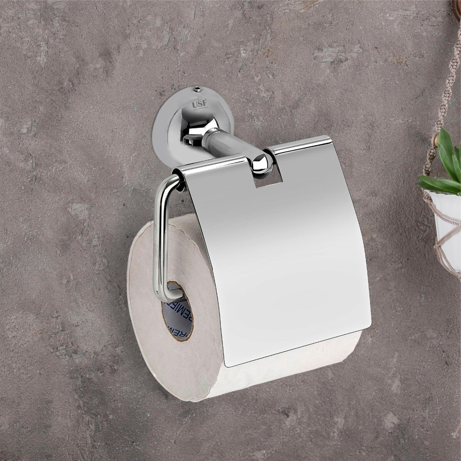 Square Stainless Steel 304 Gade Toilet Paper Holder with Mobile Phone Stand/Toilet Tissue Holder for Bathroom (Torin, Chrome)