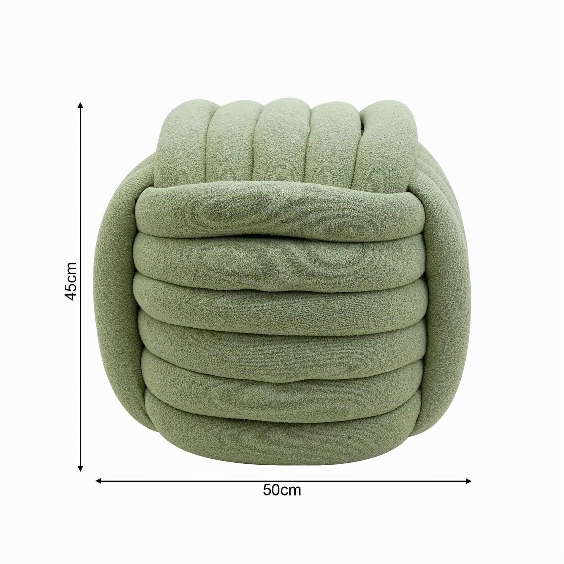 Rebecca Mobili Pouf Moderno, Pouf a Gomitolo, Verde, Tessuto Poliestere MDF, Design Originale, Poggiapiedi, per Salotto - Misure HxLxP: 45 x 50 x 50 cm - Art. RE7051