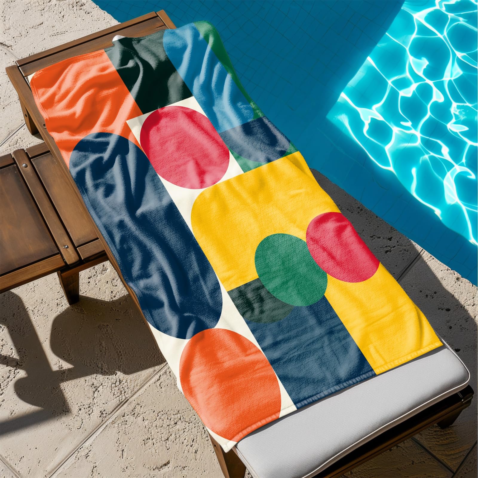 Generico Telo Mare Grande Rosso Giallo Blu | Microfibra Telo Mare Antisabbia Leggero Compatto Asciugatura Rapida Assorbente Per Piscina Bagno Lavabile Fino