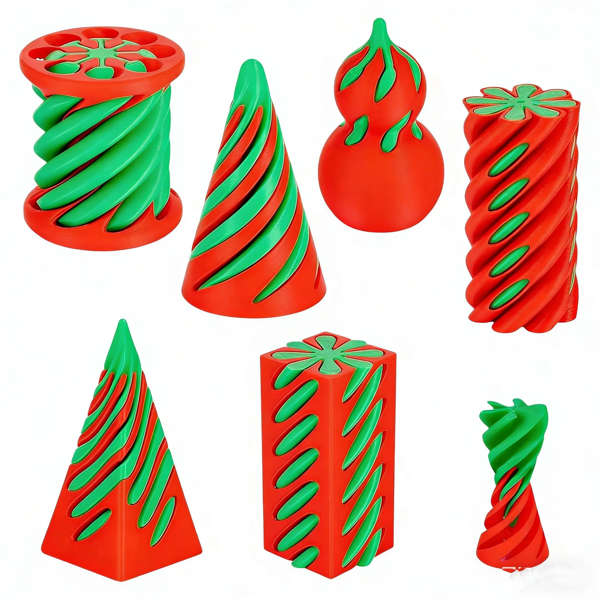 6 PCS 3D Printed Fidget Toy, Impossible Cone Spiral Cone Fidget Toy, 3D Printed Spiral Fidgets Toys Stress Relief Fidgets Toys Set to Relief Anxiety and Enhance Focus (A) — image 1