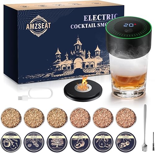 Kit de ahumador de whisky eléctrico actualizado 2025, recargable por USB con cúpula de cristal, regalo ideal para Navidaddía de San