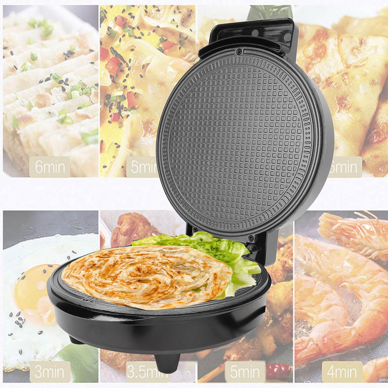 Fabricante de Cono de Waffle, 1000 W de Aluminio Eléctrico Comercial sin Palos de Recubrimiento de Helado Rollos de Helado para Panaderías de Panaderías de Cocina en Casa (EU