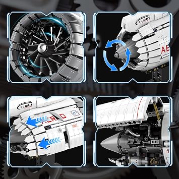 Reobrix Jet Engine Model Kits Adults, Aircraft Turbofan Engine Building Set