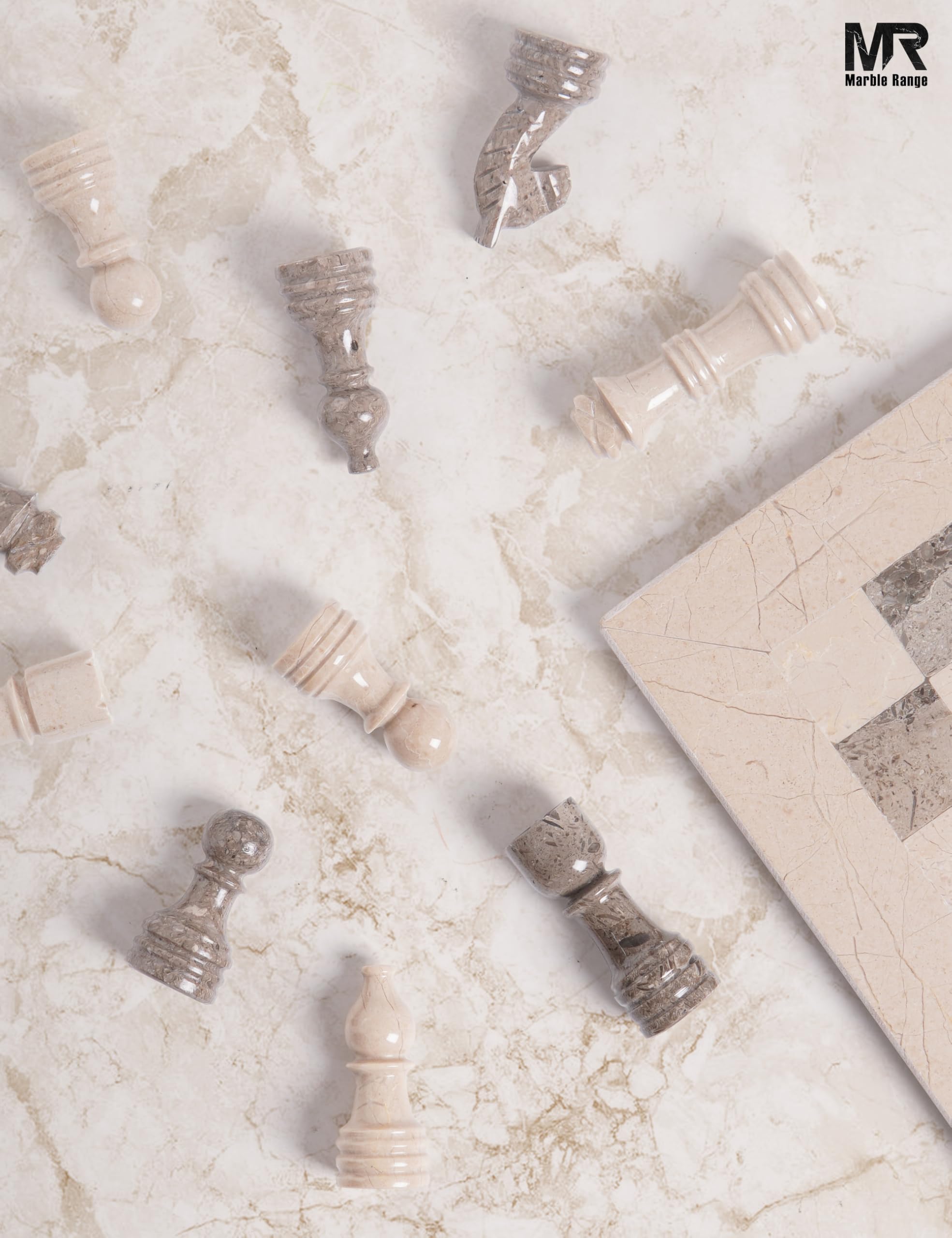 Set di scacchi in marmo, 30,5 cm, Verona e Oceanic, fatto a mano, con scatola portaoggetti, classico set di scacchi da viaggio per adulti con pezzi di scacchi e 2 regine extra, regalo elegante e