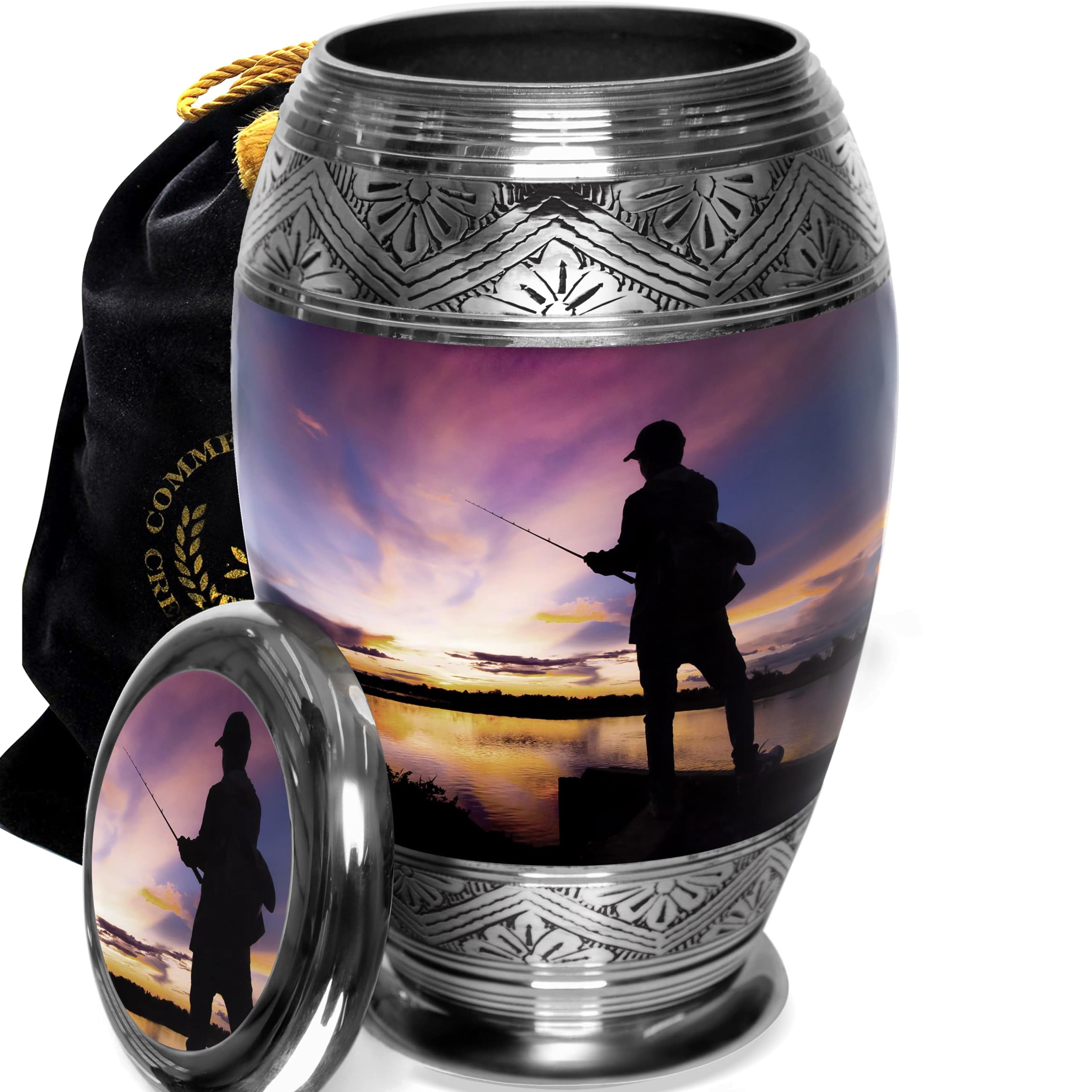 Fishing Cremation Urns for Human Ashes Adult Male Decorative Urns for Ashes
