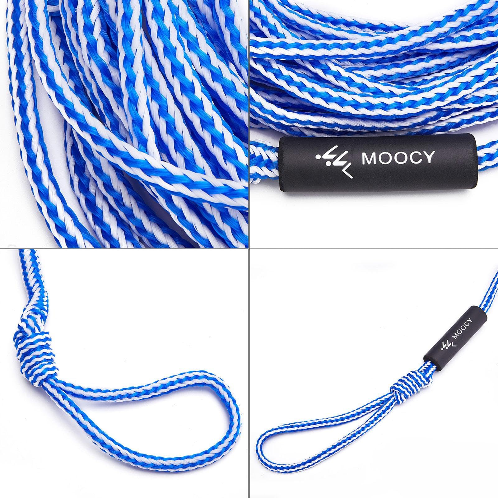 Corda Da Traino Per Sport Acquatici | 18,3m X 1,9cm | Resistenza 2721 Kg | Galleggiante Con Boa | Per Tubi Rimorchiabili Da 1 A 6 Persone | Colore Giallo/Rosso