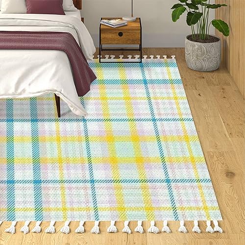 Miniatura 9 de Alfombra bohemia dibujada a mano de diferentes arcoíris con corazones, nubes, estrellas, luna, área, alfombra de patio, pasillo, alfombra