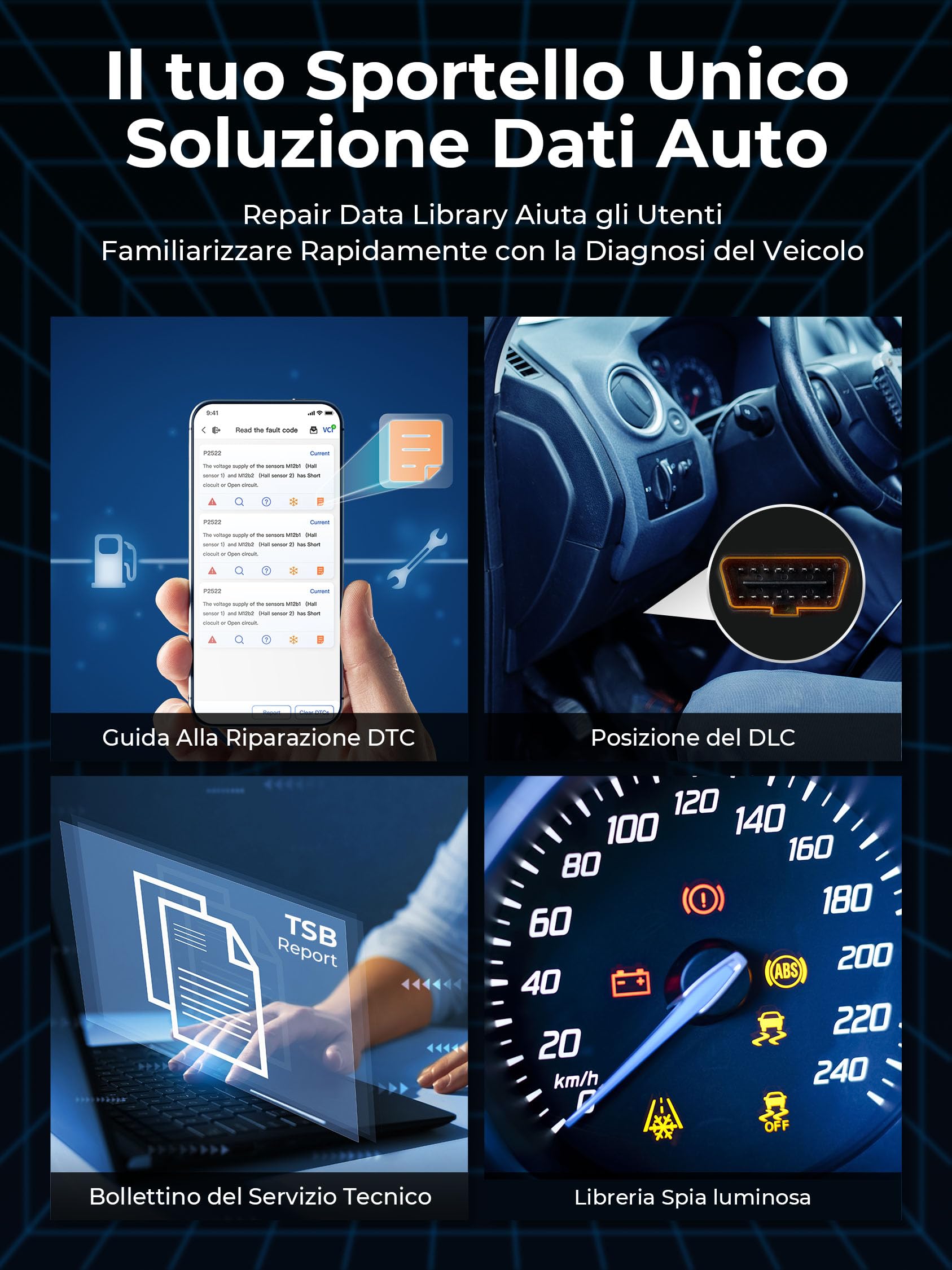 TOPDON Topscan Lite OBD2 Scanner Bluetooth, OBDII WiFi per Tutti Gli Strumenti di Diagnostica del Sistema, Test Attivo, Controllo del Lettore di Codici Auto Motore, Test delle Prestazioni del Veicolo