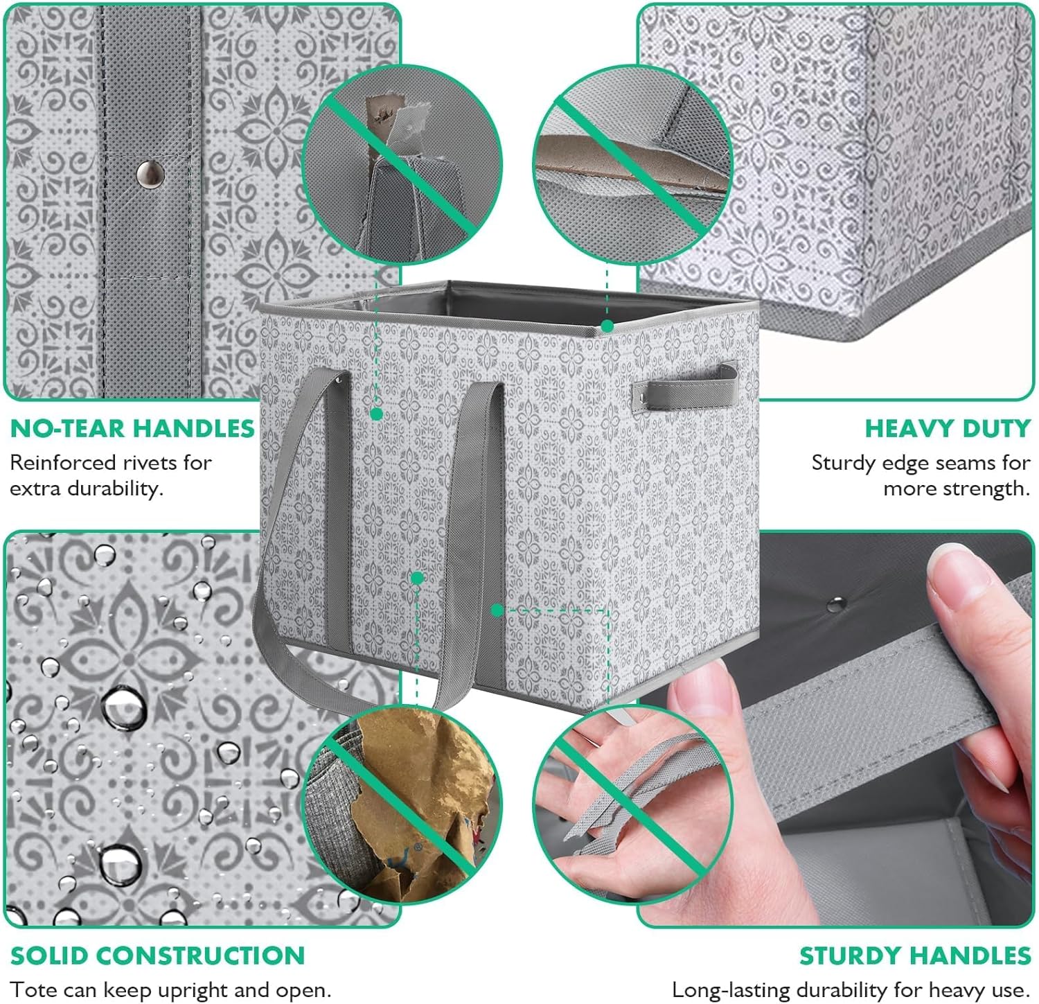 WISELIFE Reusable Grocery Bags [6 Pack],Large Grocery Tote Bag Water Resistant Shopping Bags Foldable Grocery Bag for Clothes,Shoes and Picnic