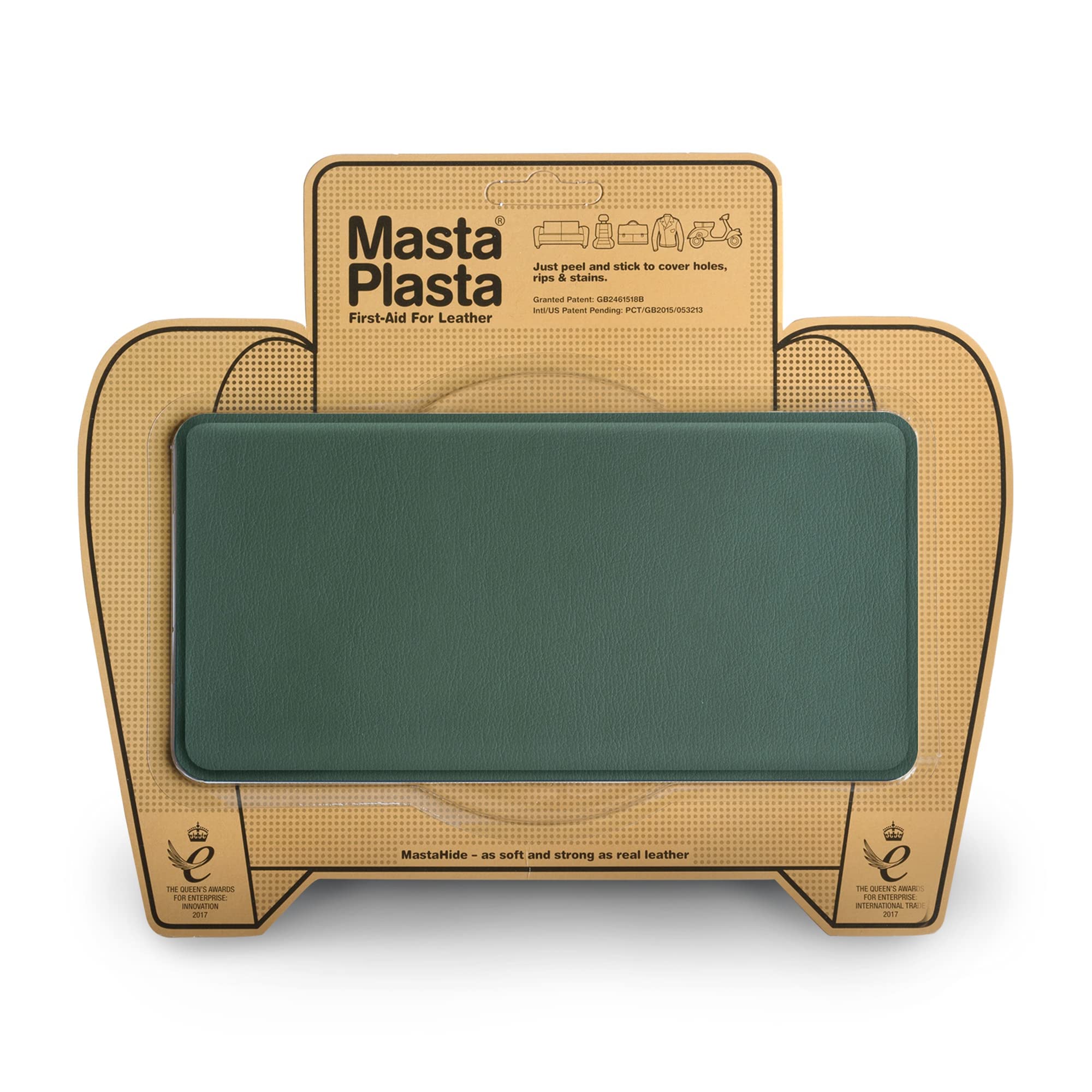 MastaPlasta Parche Autoadhesivo Premium para Reparación Instantánea de Cuero y Otros Tejidos. MARRÓN Medio. 20cm x 10cm. Primeros Auxilios para sofás, Asientos de Coche, Bolsos, Chaquetas - 2