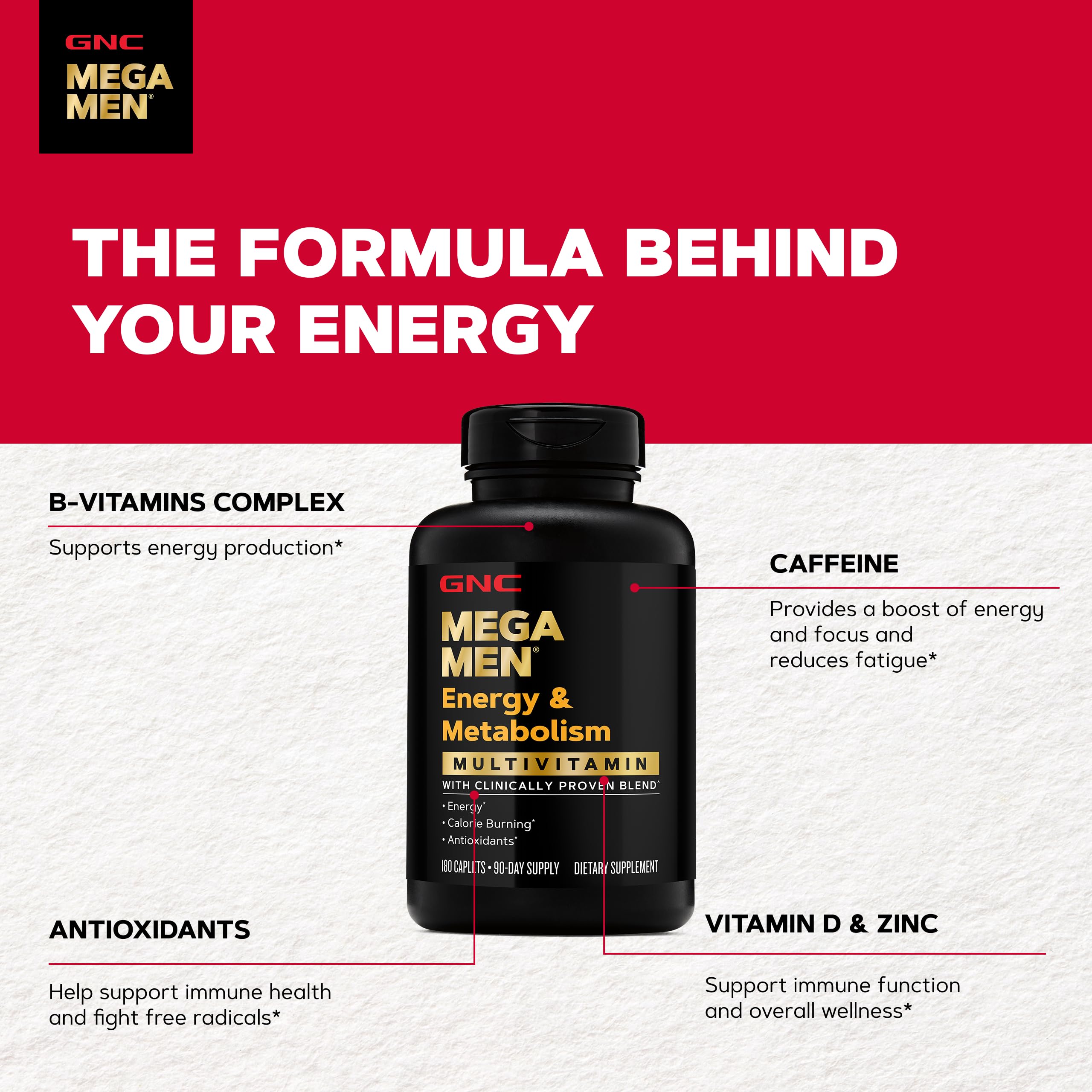 GNC Mega Men Energy & Metabolism Multivitamin for Men, 180 Count — Amazon image 5