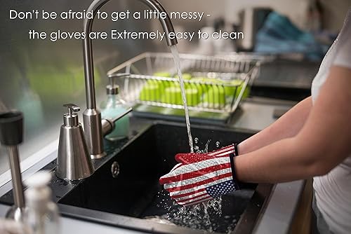 Miniatura 6 de KITCHEN PERFECTION Guantes de silicona para horno ahumador -Guantes de barbacoa extremadamente resistentes al calor-maneja la comida caliente